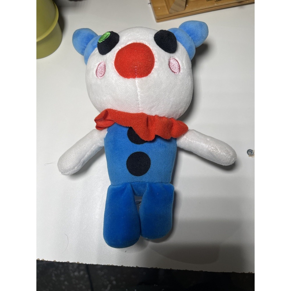 PIGGY Roblox Clowny Plush  10" White & Blue Mini Toon Stuffed Animal Toy